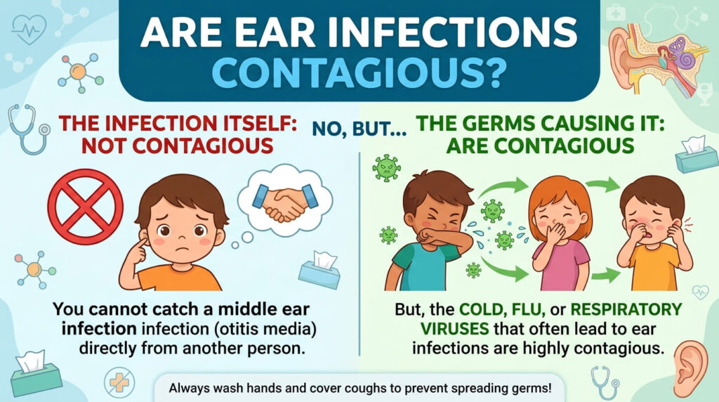 are ear infections contagious