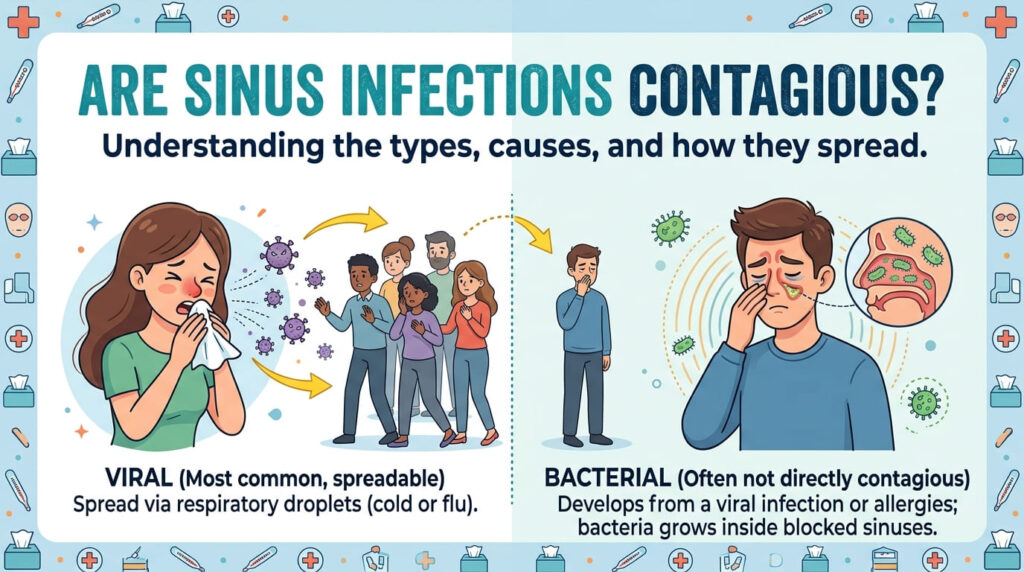 are sinus infections contagious